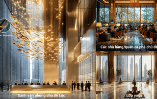 Không gian chủ đề Lộc tại Sun Group Cầu Giấy mang ý nghĩa tài lộc dồi dào, may mắn ngập tràn, được hiện thực hóa qua các mảng xanh tươi tốt cùng thiết kế phong thủy hài hòa cho cư dân.