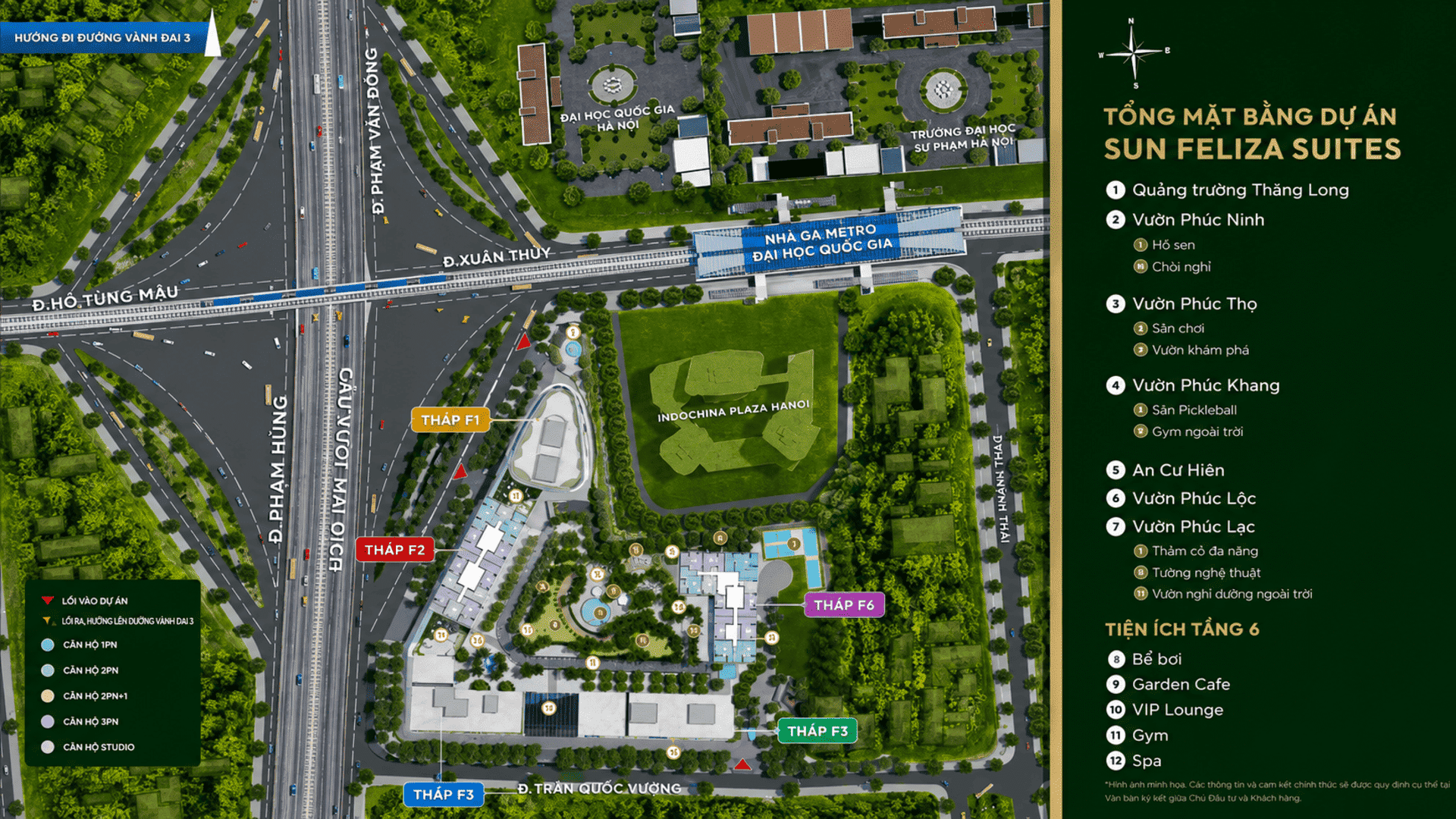 Mặt bằng tổng thể dự án Sun Group Cầu Giấy được phát triển bởi chủ đầu tư Sun Group.