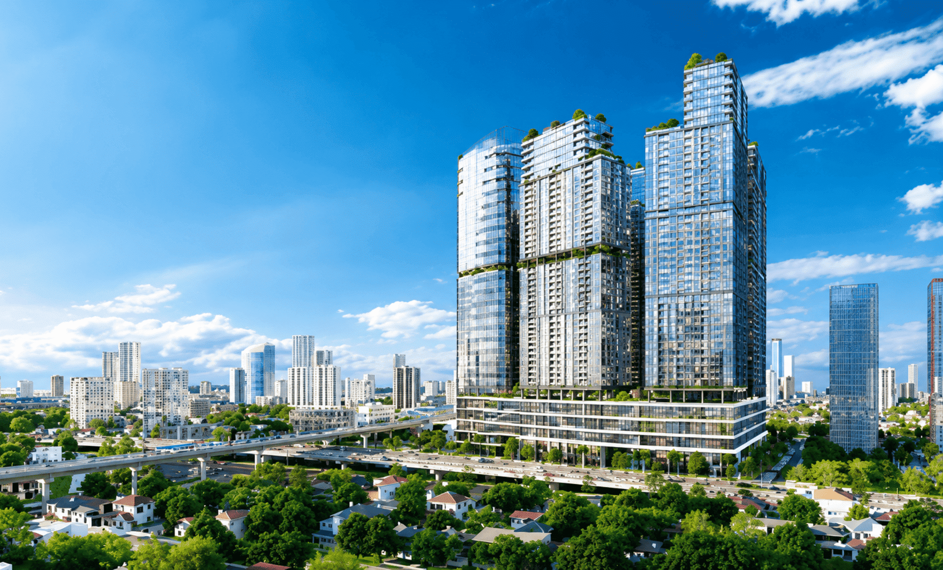 Bố cục dự án mang thế rồng ngậm ngọc quý phái, độc đáo, giúp thu hút tài lộc dồi dào, vượng khí bình an cho cuộc sống cư dân.