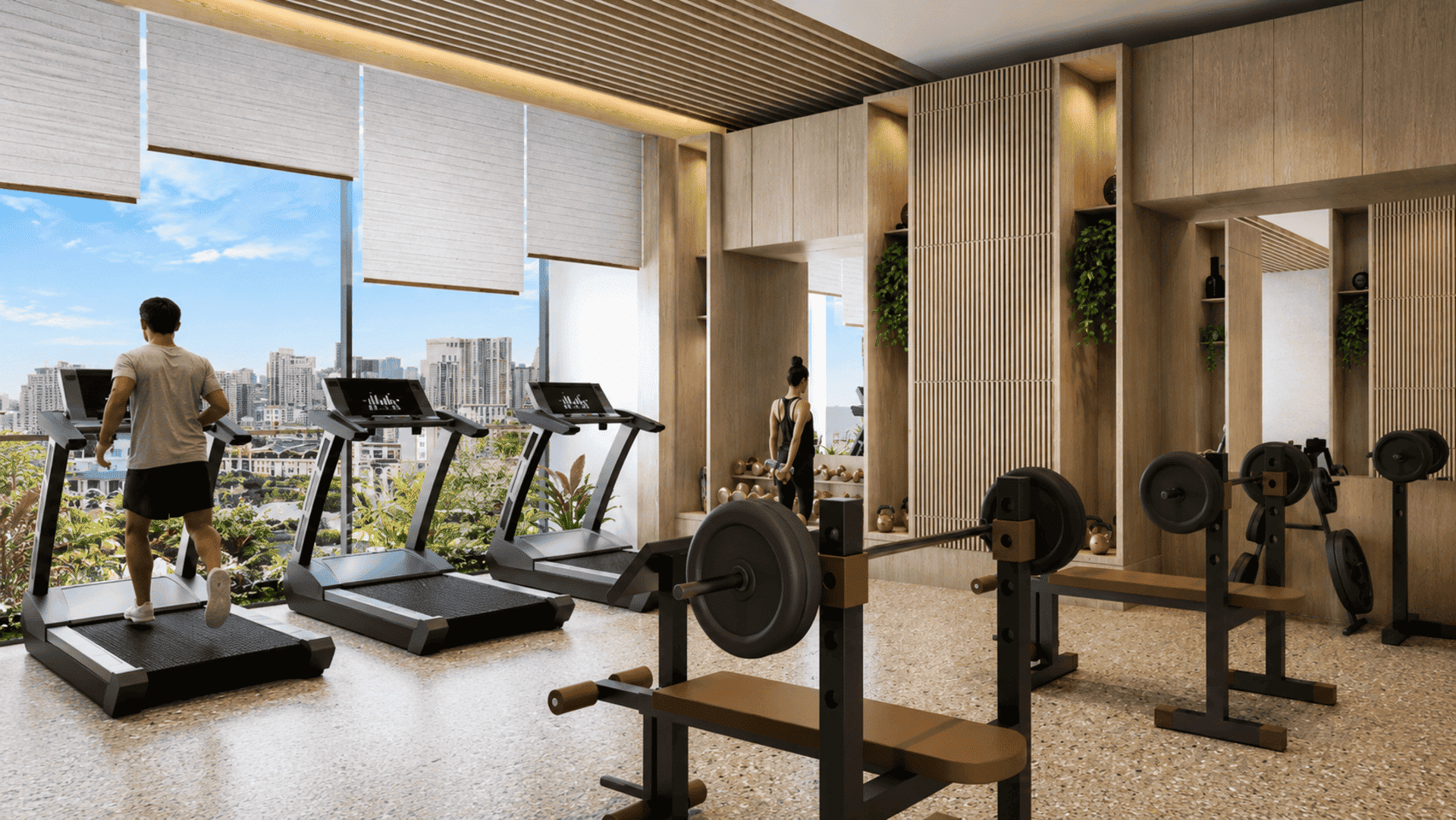 Tiện ích gym fitness tại Sun Group Cầu Giấy sở hữu hệ thống máy tập hiện đại, cao cấp cùng không gian luyện tập thoáng đãng, giúp cư dân nâng cao sức khỏe và tái tạo năng lượng mỗi ngày.